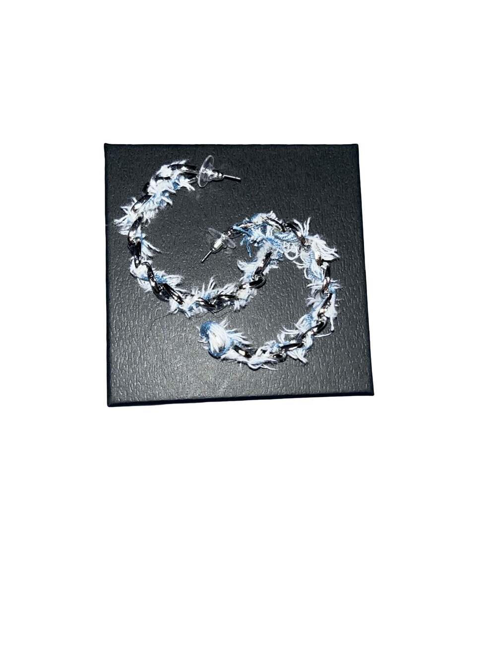 Fashion Nova My Blue Jean Hoop Earrings - Denim